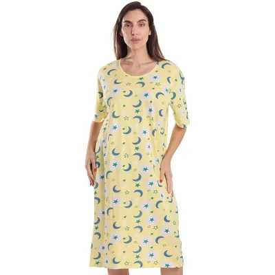 Ночная рубашка с коротким рукавом Sleep Dress для женщин, пижамы celestial glow без пуговиц