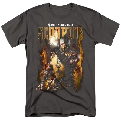 Взрослая футболка Scorpion с рисунком древесного угля