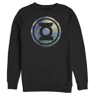 Мужская толстовка с логотипом Green Lantern Starry Night черного цвета