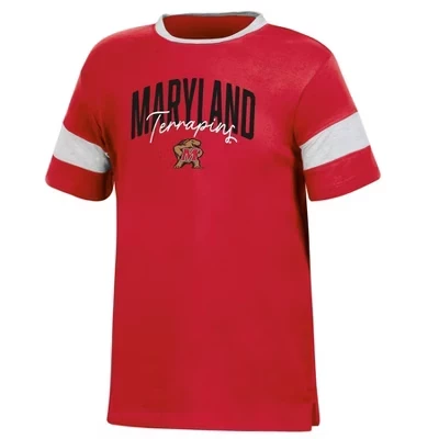 Футболка с узлом для девочек Maryland Terrapins'