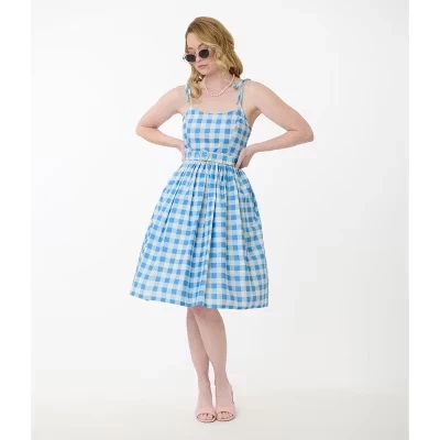 Женское платье Unique Vintage Bobbie клеш, синее