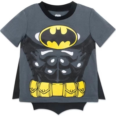 DC Comics Лига Справедливости Бэтмен Супермен Косплей Футболка с накидкой для малыша Бэтмена