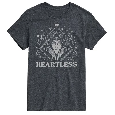 Мужская футболка с коротким рукавом Maleficent Heartless с графическим рисунком heather charcoal
