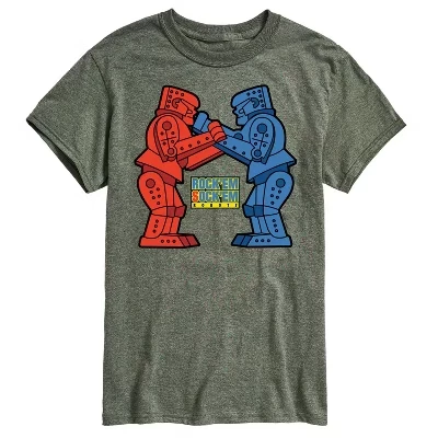 Мужская футболка с коротким рукавом и рисунком Rock Sock Em Robots