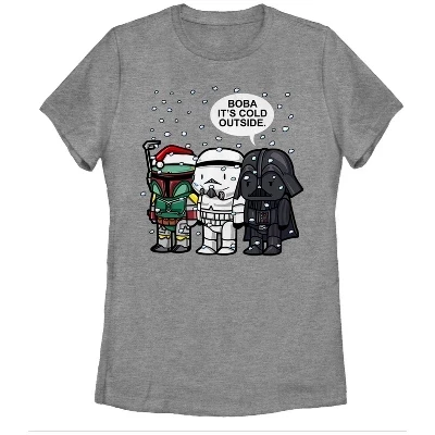 Женская футболка STAR WARS «Боба, холодно», серый меланж