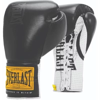 Боксерские перчатки Everlast 1910 Pro со шнуровкой, черные