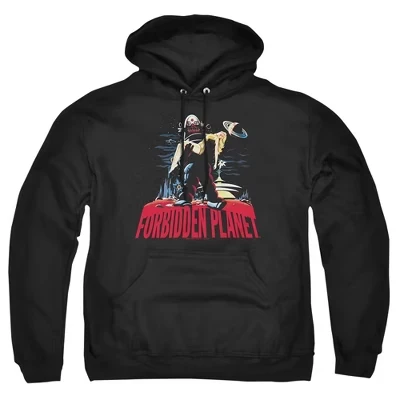 Толстовка с капюшоном для взрослых Forbidden Planet Robby And Woman черного цвета