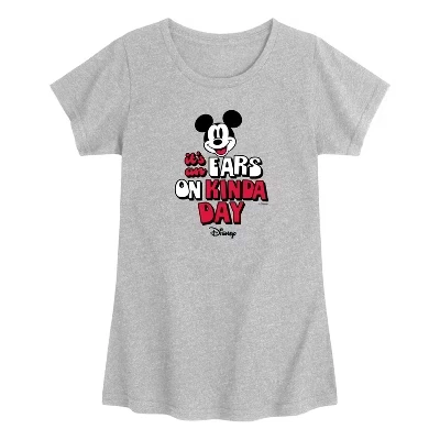 Приталенная футболка с коротким рукавом и графическим рисунком Ears on Kinda Day серого цвета