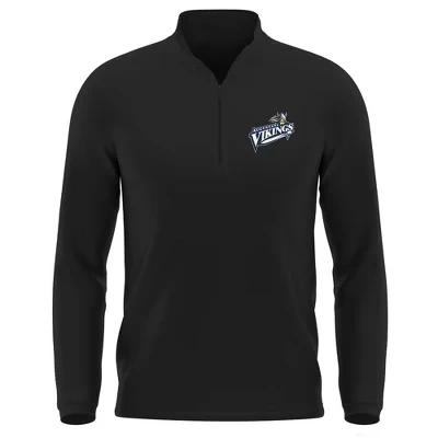 Мужской пуловер Augustana University Adult Active Sport на молнии 1/4 с логотипом слева на груди, черный