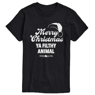 Мужская футболка с коротким рукавом и рисунком грязного животного Merry Christmas Ya, черная
