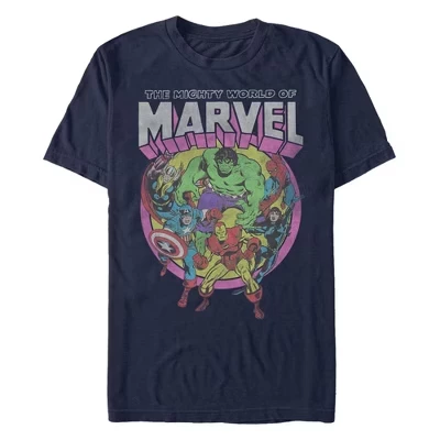 Мужская футболка Mighty World of Avengers синего цвета