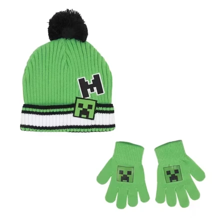 Детский набор шапка и перчатки Minecraft Creeper