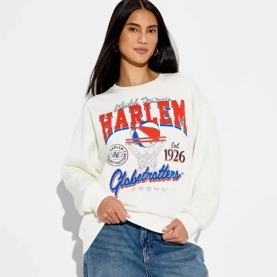 Женский свитшот Modern Lux Harlem Globetrotters, белый
