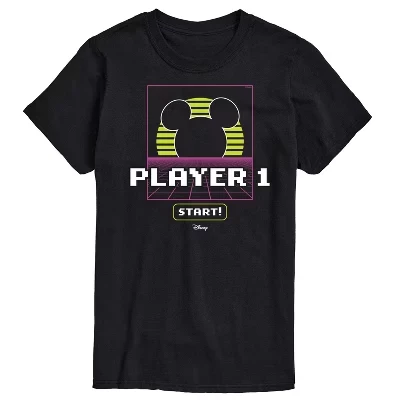 Мужская футболка с коротким рукавом Player 1 Start с графическим рисунком, черная