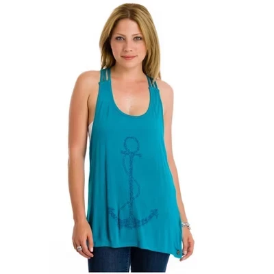 Женская майка Roxy Womens Sparkled Flame Racerback зеленого цвета