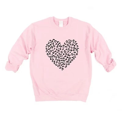 Женский свитшот Simply Sage Market Leopard Heart, розовый