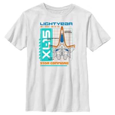 Boy's Lightyear XL-15 Spaceship Blueprints T-Shirt white