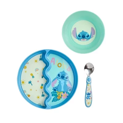 набор для детского кормления Mealtime из 3шт с разделенной присоской, миской и ложкой.