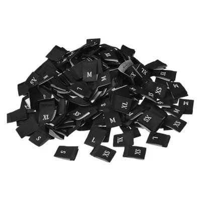 Тканые ярлыки размеров Unique Bargains, 250 шт., черные
