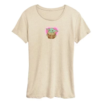 Women's -  - Grogu Heart Short Sleeve Graphic T-Shirt birch