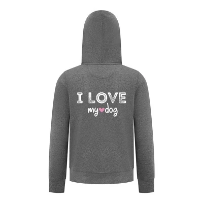 Детское худи EVERYDAY KIDS I Love My Dog, серое