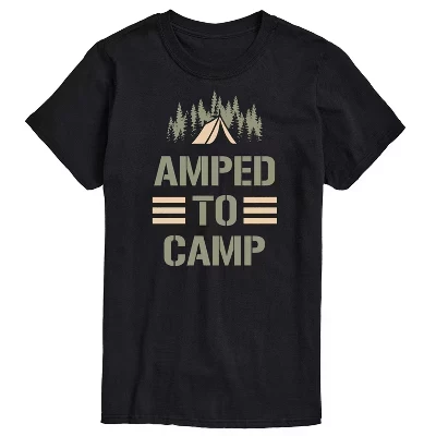 Мужская футболка с коротким рукавом Amped To Camp с графическим рисунком черного цвета