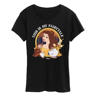 Женская футболка с коротким рукавом и рисунком Belle This Is My Fairytale, черная