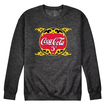 Мужская флисовая толстовка с графическим логотипом Coca Cola Heritage heather charcoal