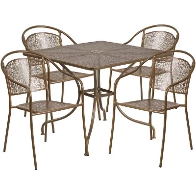 Набор мебели Flash Furniture Oia: стол и 4 стула, золотой