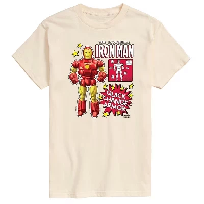 Men's -  - Iron Man Action Figure Short Sleeve Graphic T-Shirt cream