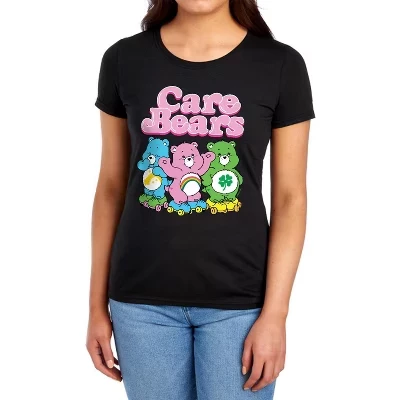Женская футболка Care Bears «Друзья на коньках», чёрная