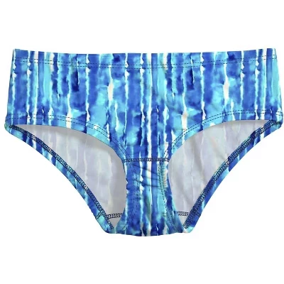 Женские плавательные трусы с принтом UPF 50+, изготовленные в США, water tie dye