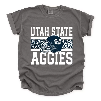 Utah State Aggies Leopard - Женская одежда, окрашенная в графический цвет футболки pepper