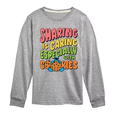 Футболка Athletic heather с длинным рукавом и графическим рисунком Sharing Is Caring