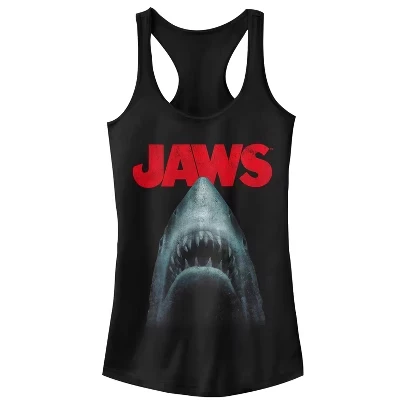Женская майка с надписью Juniors Womens Jaws Shark Teeth черный