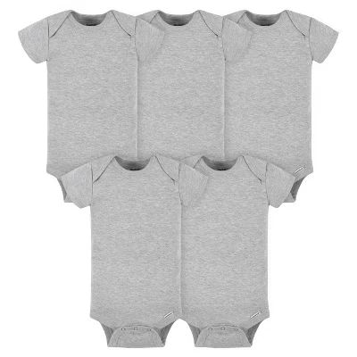 Детские нейтральные однотонные серые боди бренда Onesies®, 5 упаковок серого цвета