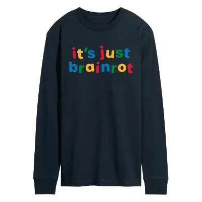 Мужской лонгслив Instant Message Just Brainrot, темно-синий
