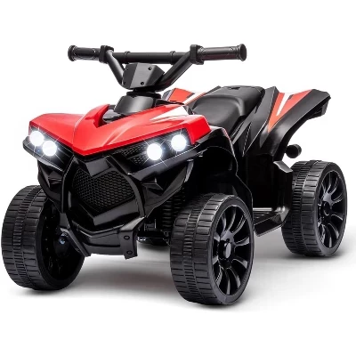 6V Ride on Toy, Детский квадроцикл на 4 колесах с максимальной скоростью 1,8 миль в час, износостойкие колеса, Музыка и ножная педаль, Электрический квадроцикл для детей ясельного возраста красного цвета