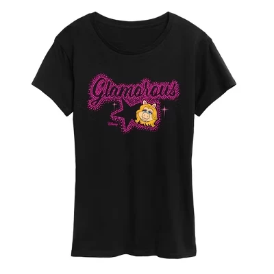 Женская футболка The Muppets Miss Piggy Glamorous, черная