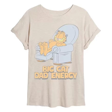 Женская футболка Big Cat Dad Energy с объемным рисунком birch