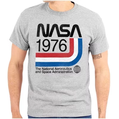 Классическая футболка с логотипом America NASA 1976 года выпуска с изображением червя для мужчин или женщин, лицензированная