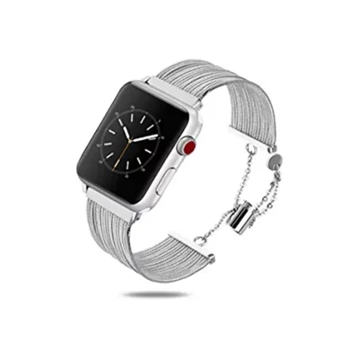 Беспроблемные гаджеты Apple Watch Band iWatch Series 7 6 5 4 3 2 1 Модный сменный браслет из нержавеющей стали, аксессуары для смарт-часов, серебро