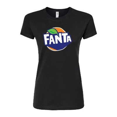 Женская приталенная футболка с рисунком Fanta Costume черного цвета