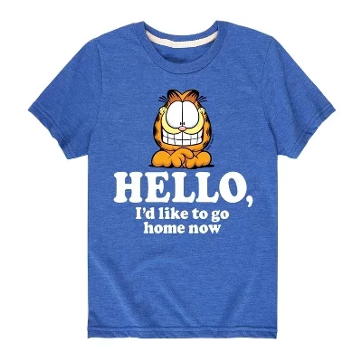 Футболка для мальчиков Garfield «Пора домой», синяя