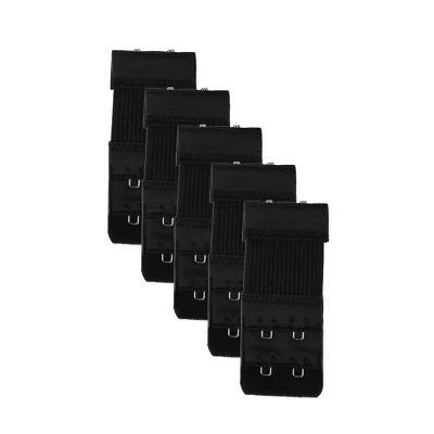 Удлинители для женского бюстгальтера в полоску, 2x2/2x3/2x4 крючка, Эластичный удлинитель для бюстгальтера сзади, 5 шт., черный