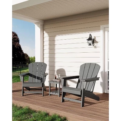 Современный комплект стульев Adirondack из пластика HDPE с приставным столиком вместимостью 380 фунтов