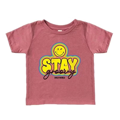 Футболка для малышей SmileyWorld Stay Groovy с коротким рукавом лилового цвета