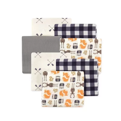 Хлопчатобумажные Поли фланелевые одеяла для мальчиков Little Treasure Boys 7Pk Multipack оранжевого цвета