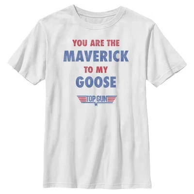 Футболка Boy's You Are the Maverick с надписью My Goose белого цвета.