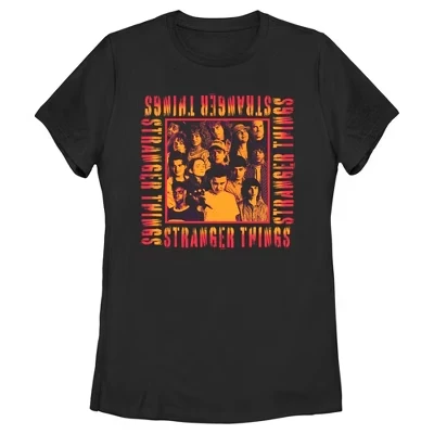 Женская футболка Stranger Things «Оранжевая группа», черная